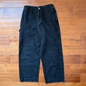 NÖAK Carpenter‎ Wide Leg Denim Pants Women 32 Black 100% Cotton Y2K Baggy